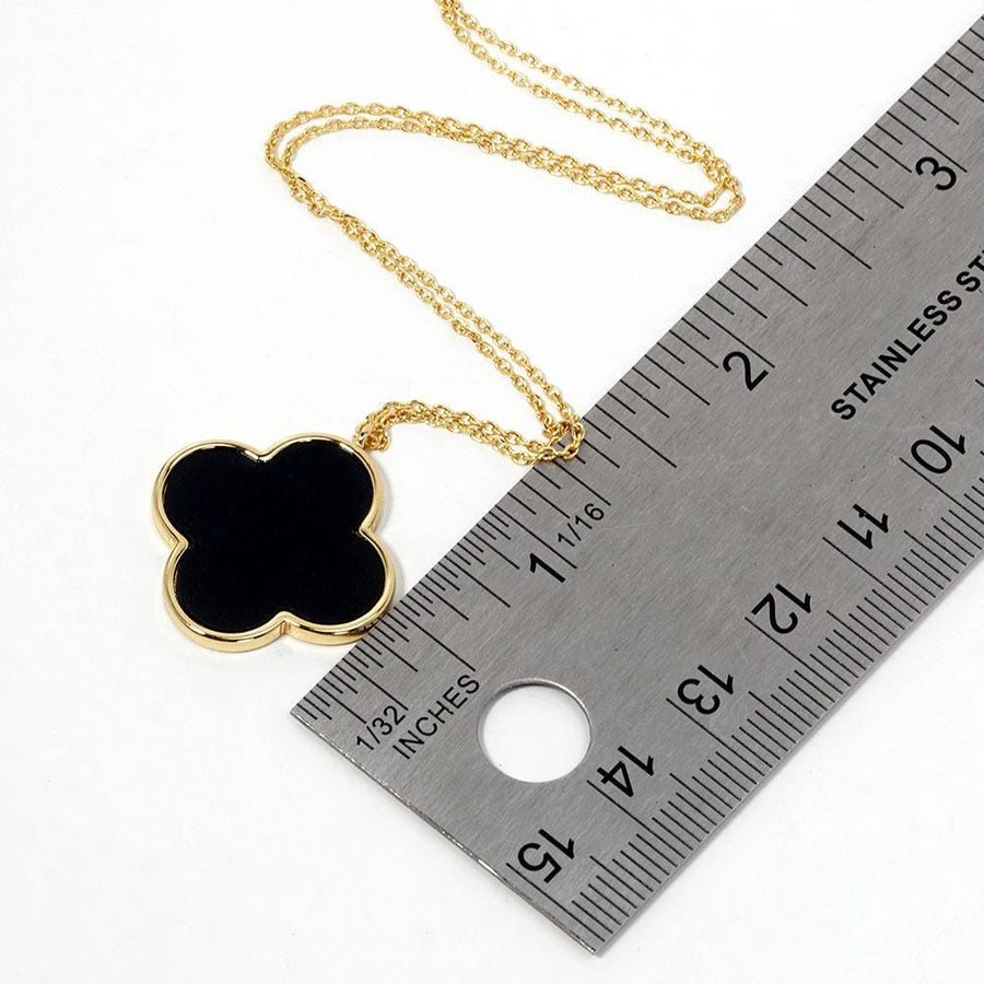 Gold Dipped Quatrefoil Clover Pendant Necklace, Minimalist Dainty Jewelry