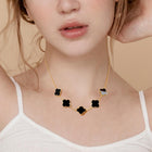 Gold Dipped Mother of Pearl Quatrefoil Station Necklace | Clover Necklace | Dainty Elegant Jewelry