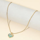Toleel Butterfly Flower Enamel Heart Pendant Necklace | Romantic Jewelry | Dainty Everyday Necklace