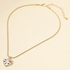 Toleel Butterfly Flower Enamel Heart Pendant Necklace | Romantic Jewelry | Dainty Everyday Necklace