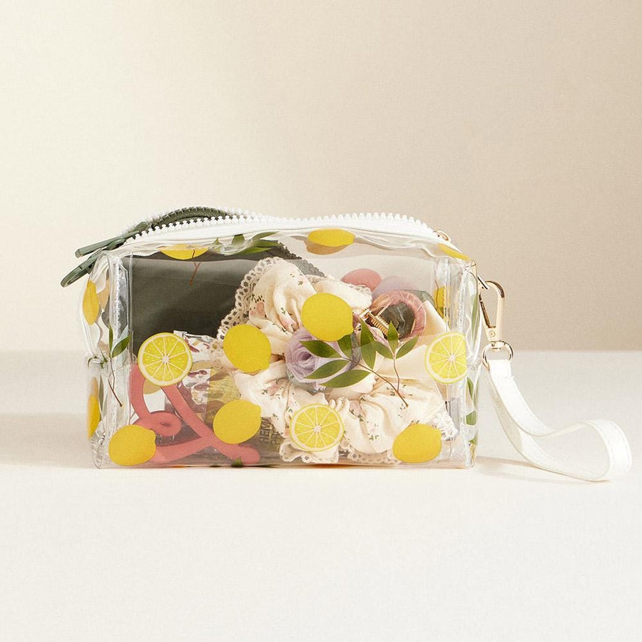 Toleel Pattern Transparent Cosmetic Pouch Bag | Clear Makeup Bag with Zipper | Travel Toiletry Organizer
