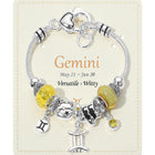 Zodiac Charm Bracelet, Astrology Beaded Jewelry, Aquarius Sign Bracelet