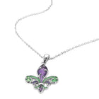 Enamel Fleur de Lis Pendant Necklace | Colourful Jewellery | Mardi Gras New Orleans Style Necklace