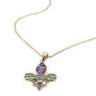 Enamel Fleur de Lis Pendant Necklace | Colourful Jewellery | Mardi Gras New Orleans Style Necklace