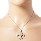 Stone Paved Fleur De Lis Pendant | Classic New Orleans Jewelry | Mardi Gras Symbol Necklace
