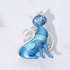 Toleel Colored Metal Cat Magnetic Brooch | Kitty Lapel Pin | Whimsical Cat Accessory