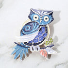 Colored Metal Owl Magnetic Brooch | Whimsical Enamel Lapel Pin, Scarf Accessory