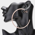 Crystal Rhinestone 3.3 Inch Hoop Clip On Earrings | Large Sparkly Statement Hoops | Party Jewelry