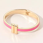 Metal Bar Tip Enamel Hinged Bangle Bracelet | Modern Minimal Bracelet | Stylish Everyday Jewelry