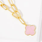 Gold Dipped Quatrefoil Pendant Necklace | Clover Charm Necklace | Minimal Everyday Jewelry