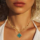 Gold Dipped Quatrefoil Pendant Necklace | Clover Charm Necklace | Minimal Everyday Jewelry