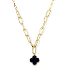 Gold Dipped Quatrefoil Pendant Necklace | Clover Charm Necklace | Minimal Everyday Jewelry