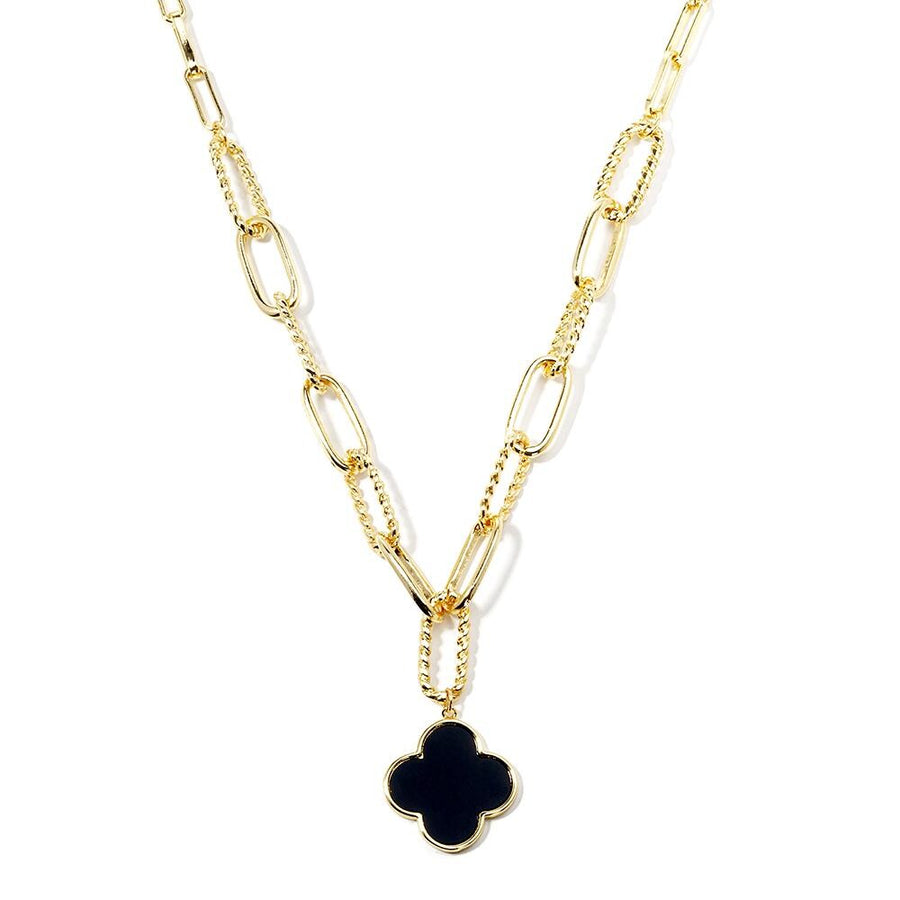 Gold Dipped Quatrefoil Pendant Necklace | Clover Charm Necklace | Minimal Everyday Jewelry