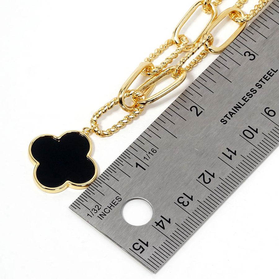Gold Dipped Quatrefoil Pendant Necklace | Clover Charm Necklace | Minimal Everyday Jewelry