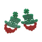 Playful Leprechaun Drop Dangle Earrings | St Patrick’s Day Irish Earrings | Fun Holiday Jewelry
