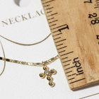 Dainty Gold CZ Cross Necklace, Mini Pendant, Faith Jewelry, Layering Chain