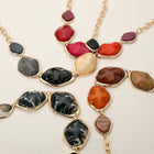 Chunky Resin Pebble Plate Necklace and Earring Set | Modern Organic Statement Jewelry