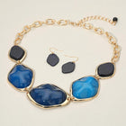 Chunky Resin Pebble Plate Necklace and Earring Set | Modern Organic Statement Jewelry