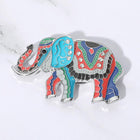 Colored Metal Elephant Brooch | Magnetic Lapel Pin | Lucky Animal Brooch | Scarf Jacket accessory