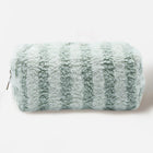 Pattern Faux Fur Pouch | Soft Plush Makeup Cosmetic Pouch | Zipper Clutch Travel Bag