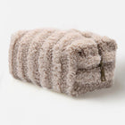 Pattern Faux Fur Pouch | Soft Plush Makeup Cosmetic Pouch | Zipper Clutch Travel Bag