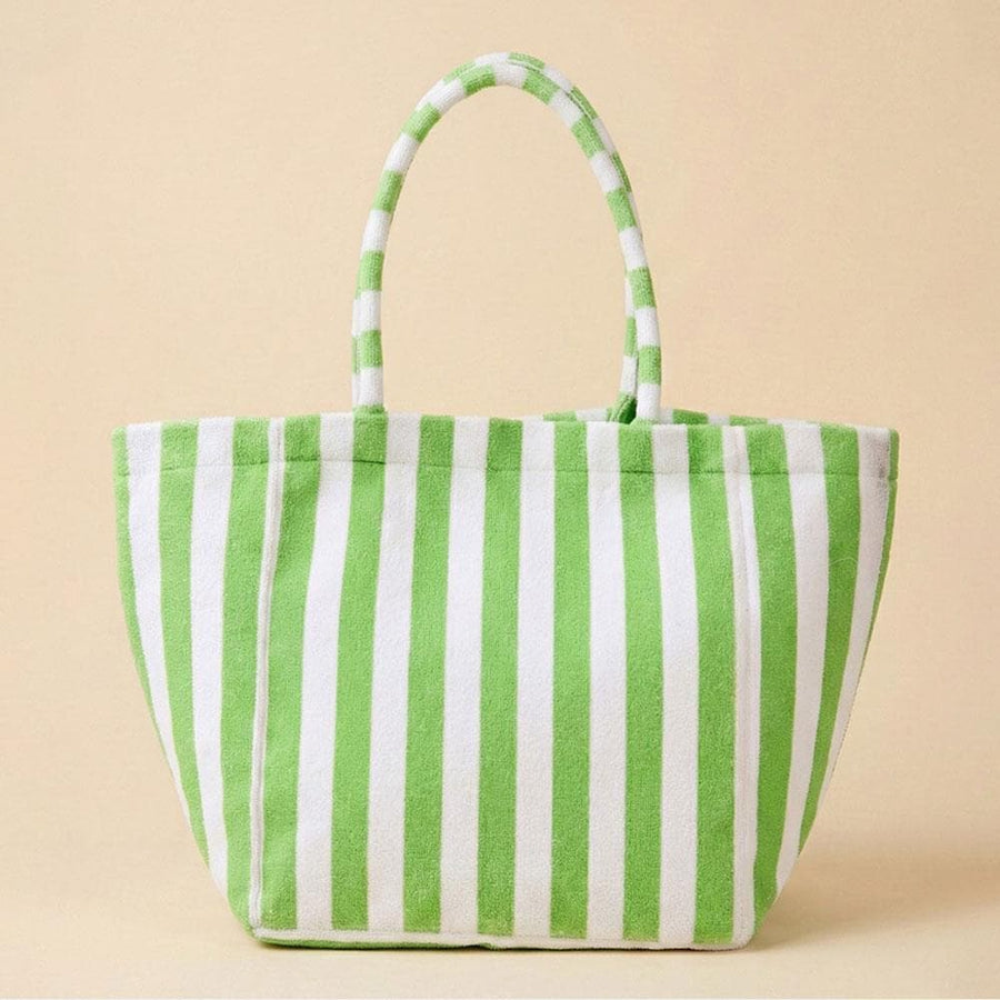 Striped Terry Tote Bag | Soft Summer Shopper Carry on | Beach Shoulder Bag