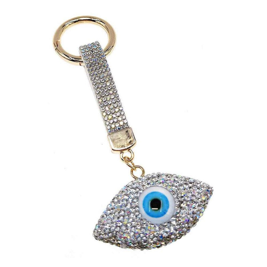 Bling Studded Evil Eye Bag Charm Keychain | Sparkly Keychain | Purse Handbag Accessory
