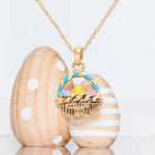 Enamel Easter Egg Basket Pendant Necklace | Spring Holiday Jewelry