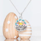 Enamel Easter Egg Basket Pendant Necklace | Spring Holiday Jewelry