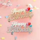 Stone Paved Happy Birthday Brooch | Sparkly Rhinestone Celebration Lapel Pin | Birthday Accessory