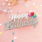 Stone Paved Happy Birthday Brooch | Sparkly Rhinestone Celebration Lapel Pin | Birthday Accessory