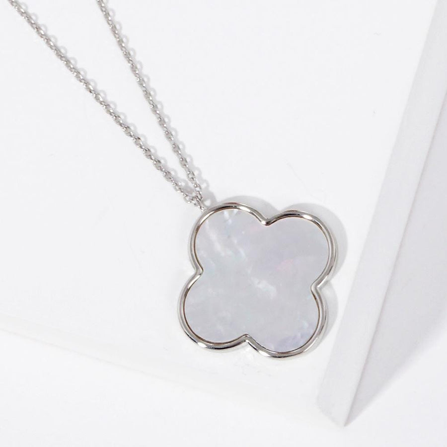 Gold Dipped Quatrefoil Clover Pendant Necklace, Minimalist Dainty Jewelry