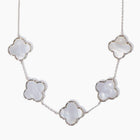 Gold Dipped Mother of Pearl Quatrefoil Station Necklace | Clover Necklace | Dainty Elegant Jewelry