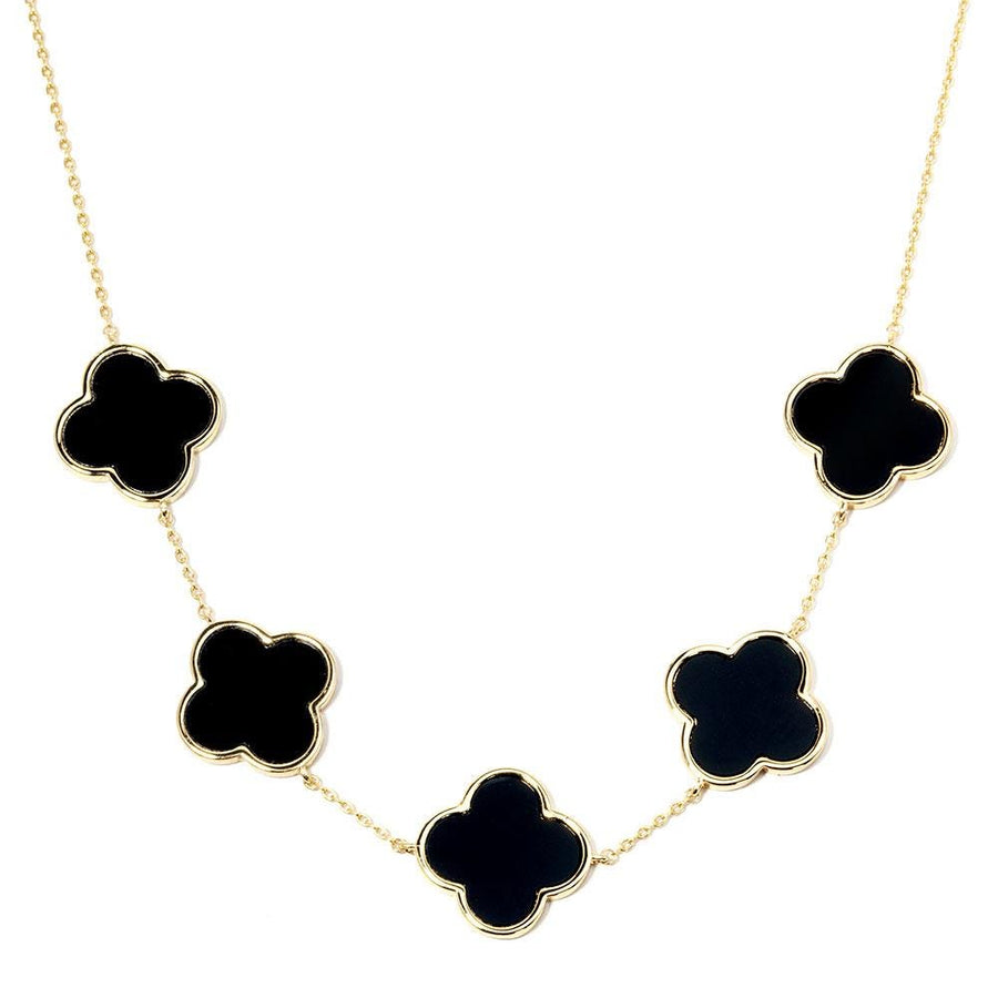 Gold Dipped Mother of Pearl Quatrefoil Station Necklace | Clover Necklace | Dainty Elegant Jewelry