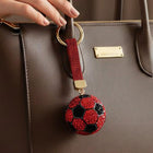 Bling Studded Soccer Ball Bag Charm Keychain | Sparkly Soccer Keyring | Sports Purse Lanyard