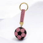 Bling Studded Soccer Ball Bag Charm Keychain | Sparkly Soccer Keyring | Sports Purse Lanyard