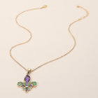 Enamel Fleur de Lis Pendant Necklace | Colourful Jewellery | Mardi Gras New Orleans Style Necklace