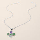 Enamel Fleur de Lis Pendant Necklace | Colourful Jewellery | Mardi Gras New Orleans Style Necklace