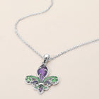 Enamel Fleur de Lis Pendant Necklace | Colourful Jewellery | Mardi Gras New Orleans Style Necklace