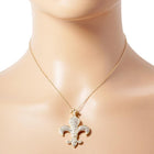 Stone Paved Fleur De Lis Pendant | Classic New Orleans Jewelry | Mardi Gras Symbol Necklace