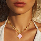 Gold Dipped Quatrefoil Pendant Necklace | Clover Charm Necklace | Minimal Everyday Jewelry