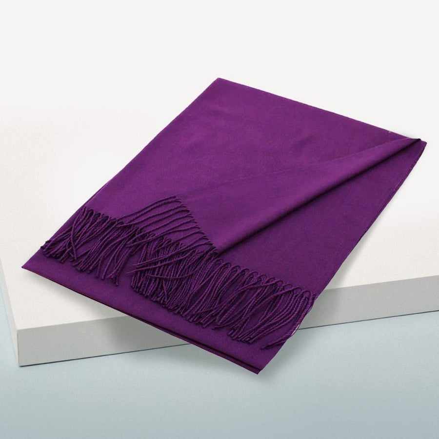 Solid Color Pashmina Scarf Shawl | Soft Lightweight Wrap | Elegant Winter & Evening Scarf