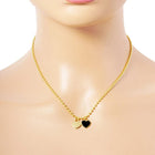 Double Heart Pendant Bubble Chain Necklace for Women | Dainty Romantic Girlfriend Jewelry | Love Necklace