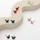 Sparkling Stone Butterfly Stud Earrings – Dainty Nature Jewelry