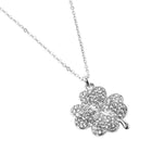 Stone Paved Clover Pendant Necklace | Sparkly Lucky Charm Necklace | Dainty Everyday Jewelry