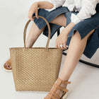 Basket Weave Tote Bag | Woven Shoulder Bag | Lightweight Casual Summer Handbag