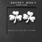 14K Gold Shamrock Clover Stud Earrings | Lucky Irish Studs | St Patrick’s day Gift