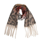Leopard Print Oversized Fringe Scarf | Chunky Oblong Winter Wrap | long scarf