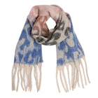 Leopard Print Oversized Fringe Scarf | Chunky Oblong Winter Wrap | long scarf