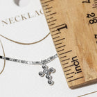 Dainty Gold CZ Cross Necklace, Mini Pendant, Faith Jewelry, Layering Chain